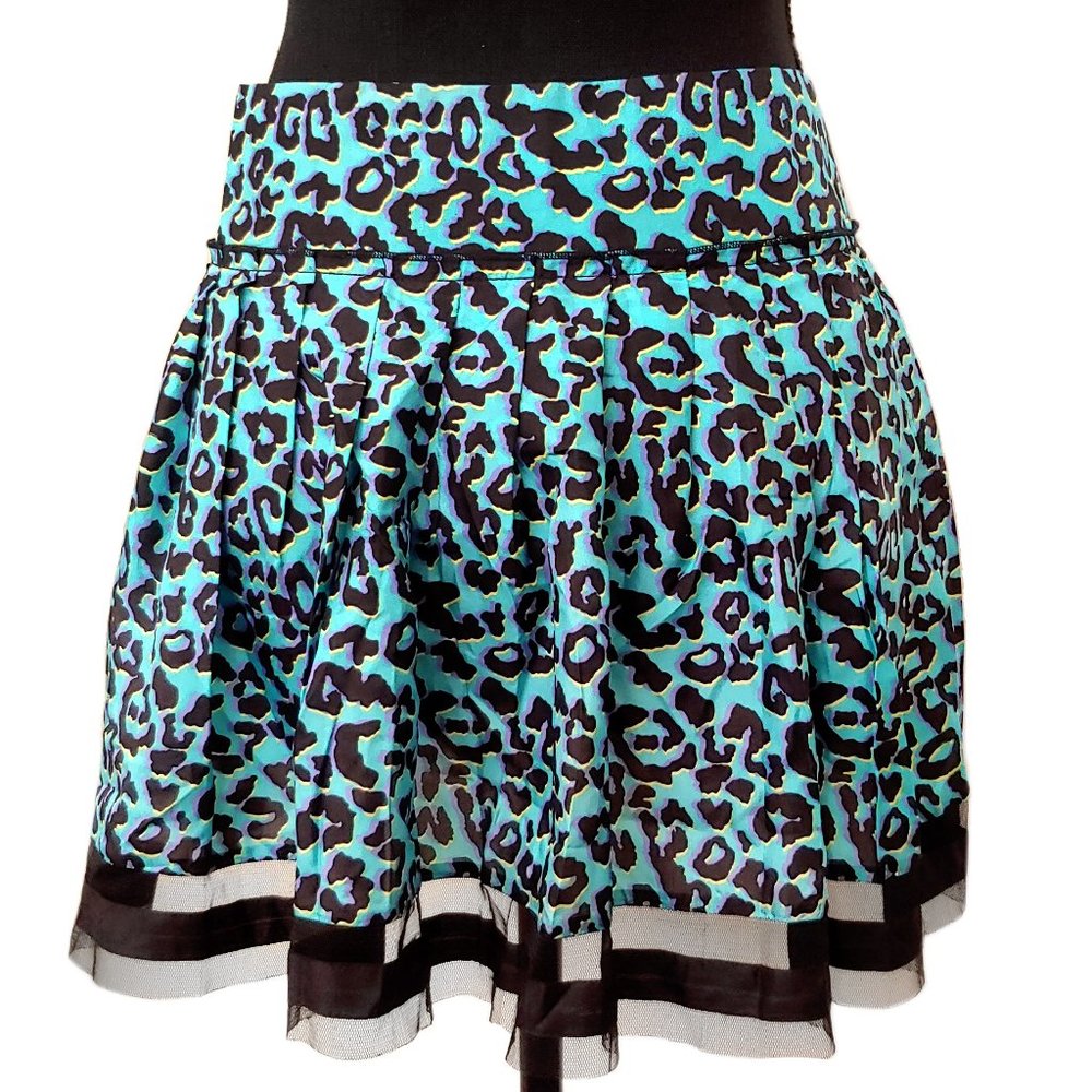 Y2k Mall Goth Leopard Print Skirt 100% Silk